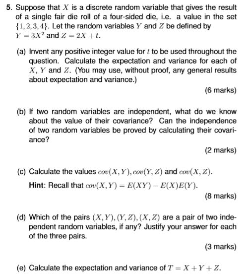 Solved 5. Suppose that X is a discrete random variable that | Chegg.com