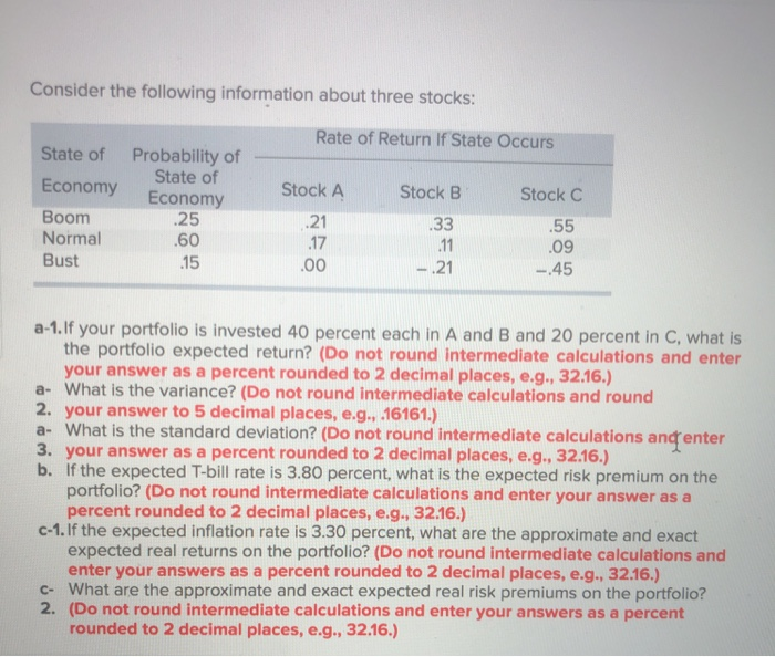 Solved Consider the following information about three | Chegg.com