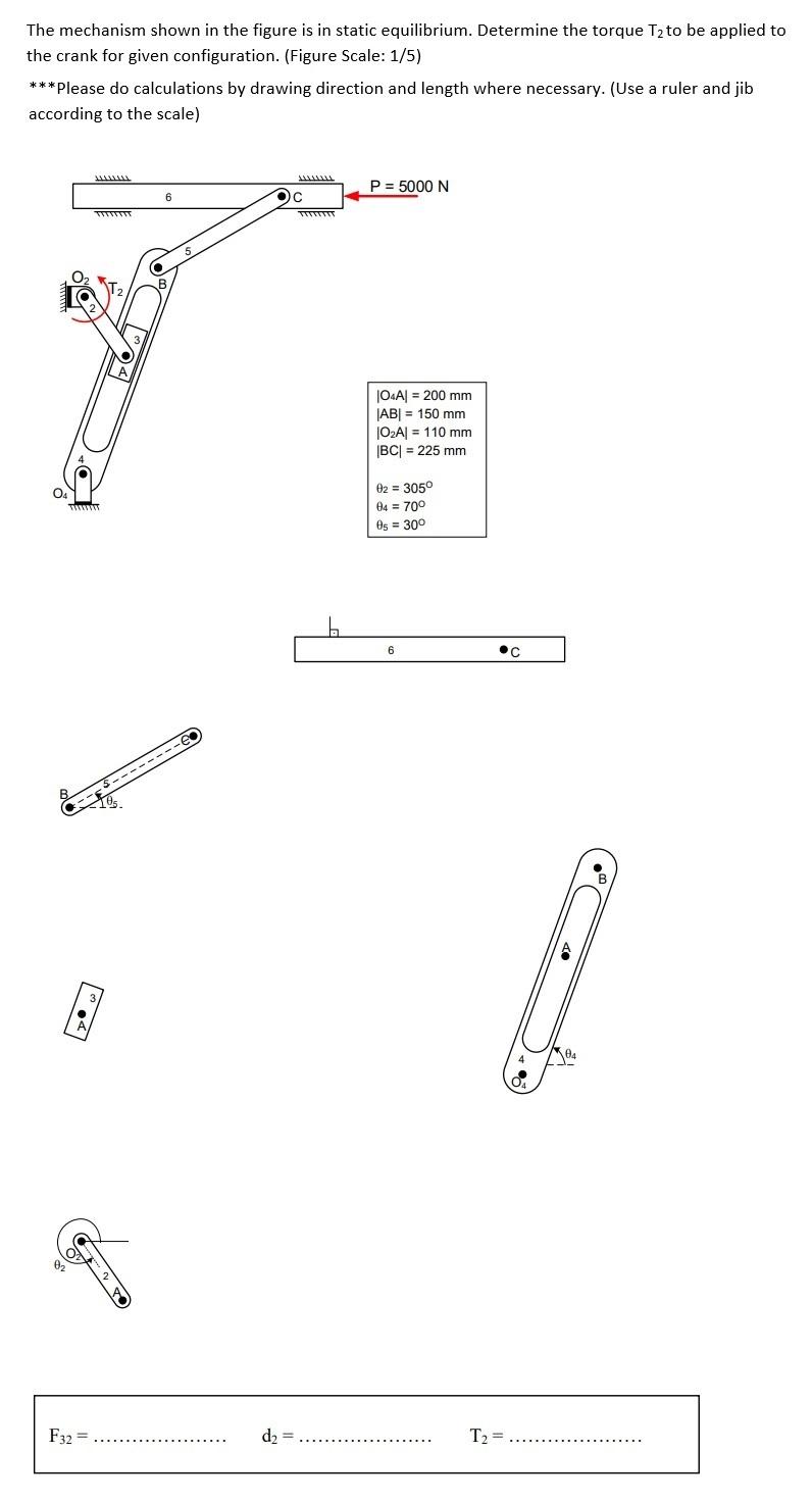 Solved The mechanism shown in the figure is in static | Chegg.com