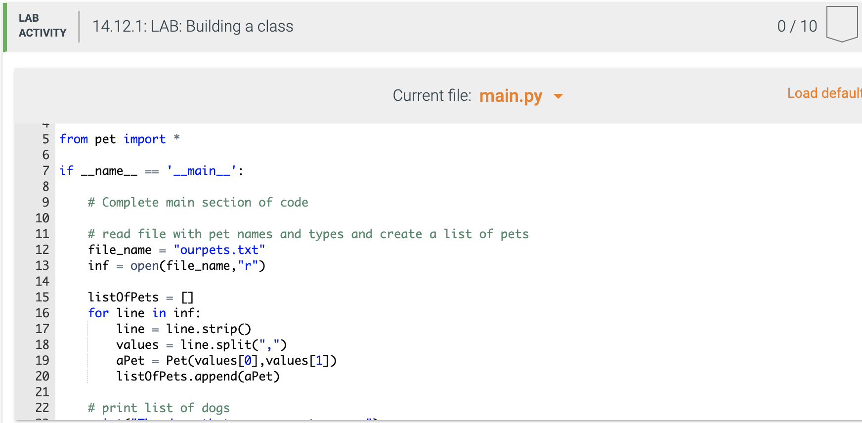 Solved In python 3 please! copy of main.py: # # main program | Chegg.com