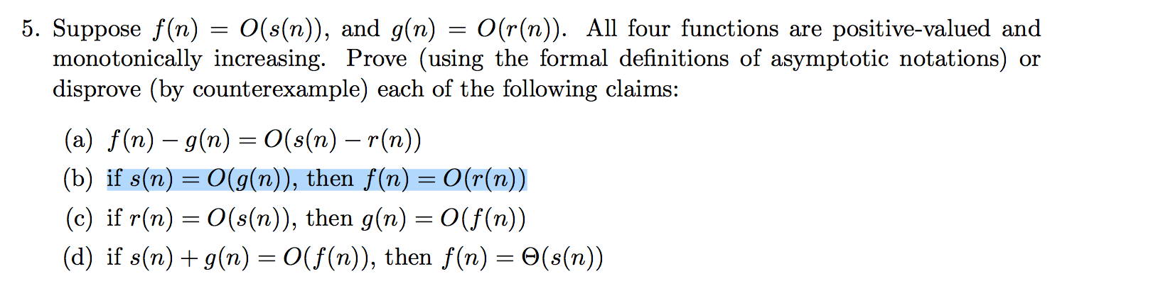 Solved 5 Suppose F N O S N And G N O R N All Chegg Com