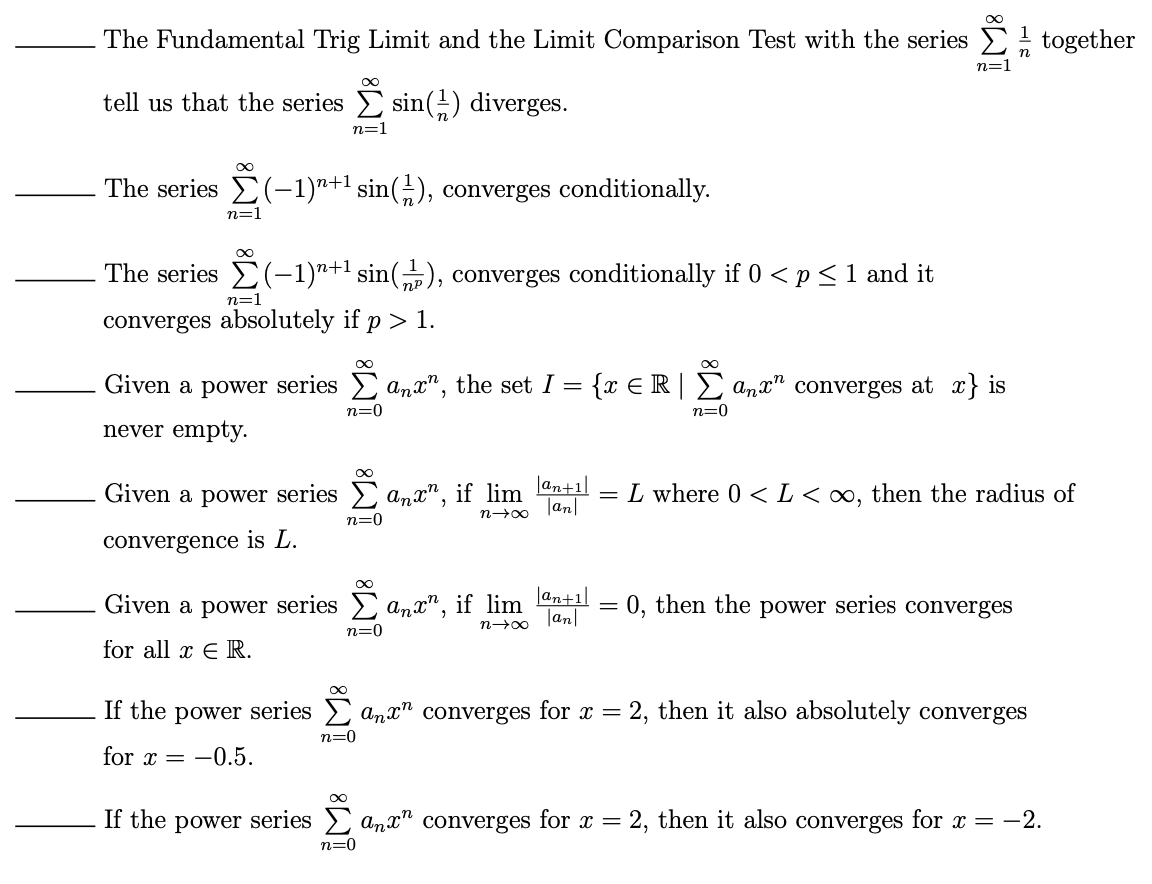Solved A Series E An Converges If And Only If Its Sequenc Chegg Com