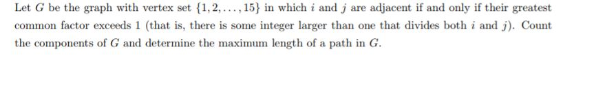 Solved Let G be the graph with vertex set (1,2,, 15) in | Chegg.com
