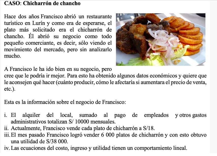 Hace dos años Francisco abrió un restaurante turístico en Lurín y como era de esperarse, el plato más solicitado era el chich