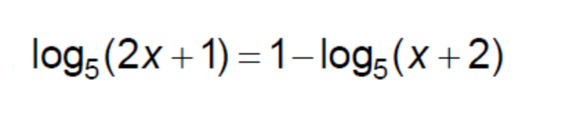 Solved log5 (2x + 1) = 1-log5 (x+2) + | Chegg.com