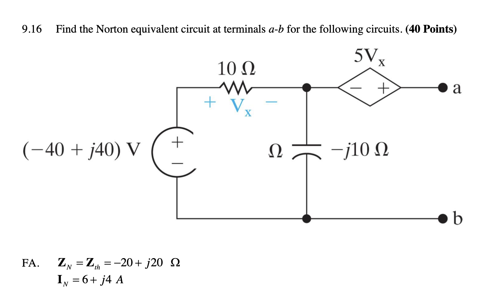 Solved 9.16 Find the Norton equivalent circuit at terminals | Chegg.com