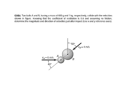 Solved Q3(b). Two Balls A And B, Having A Mass Of 600g And 1 | Chegg.com