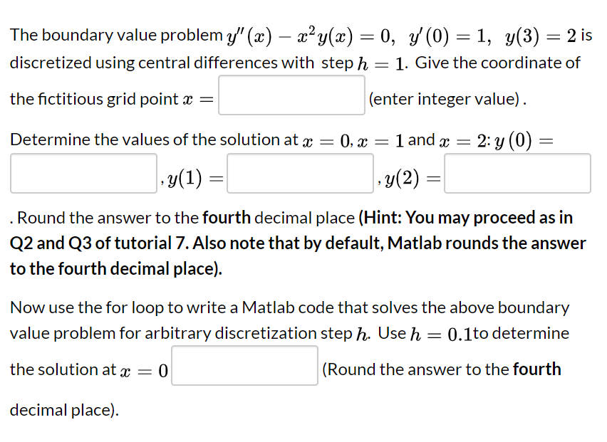 Solved The boundary value problem is discretized using | Chegg.com