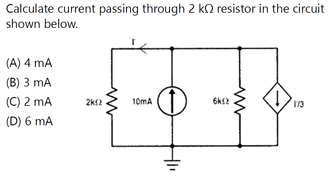 Solved Calculate current passing through 2 kO resistor in | Chegg.com