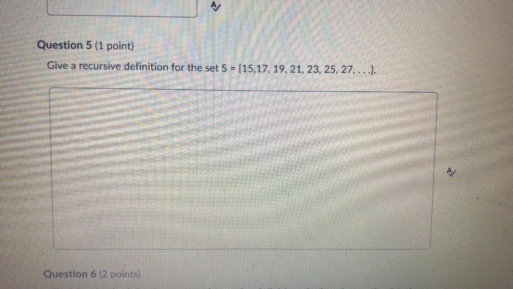 Solved AJ Question 5 (1 Point) Give A Recursive Definition | Chegg.com