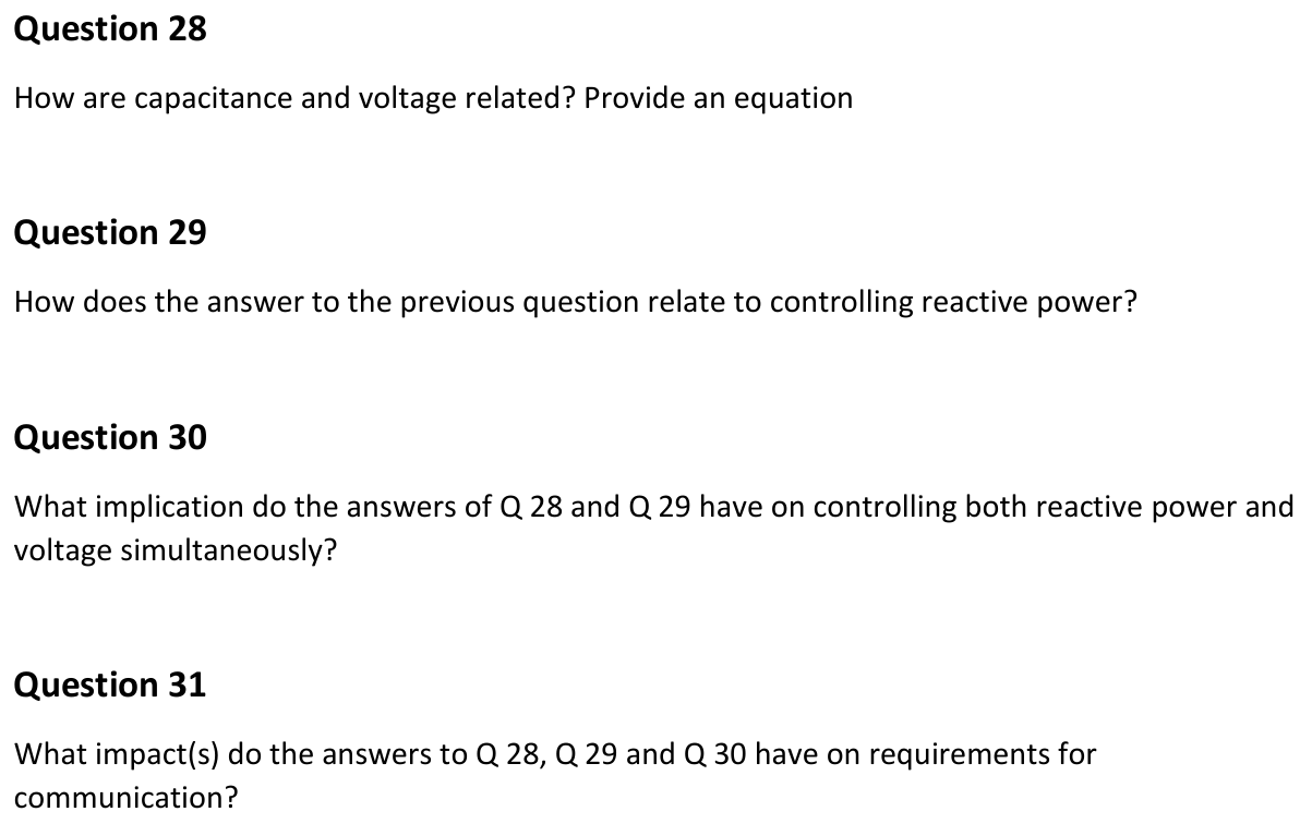 Solved Question 28 How are capacitance and voltage related?