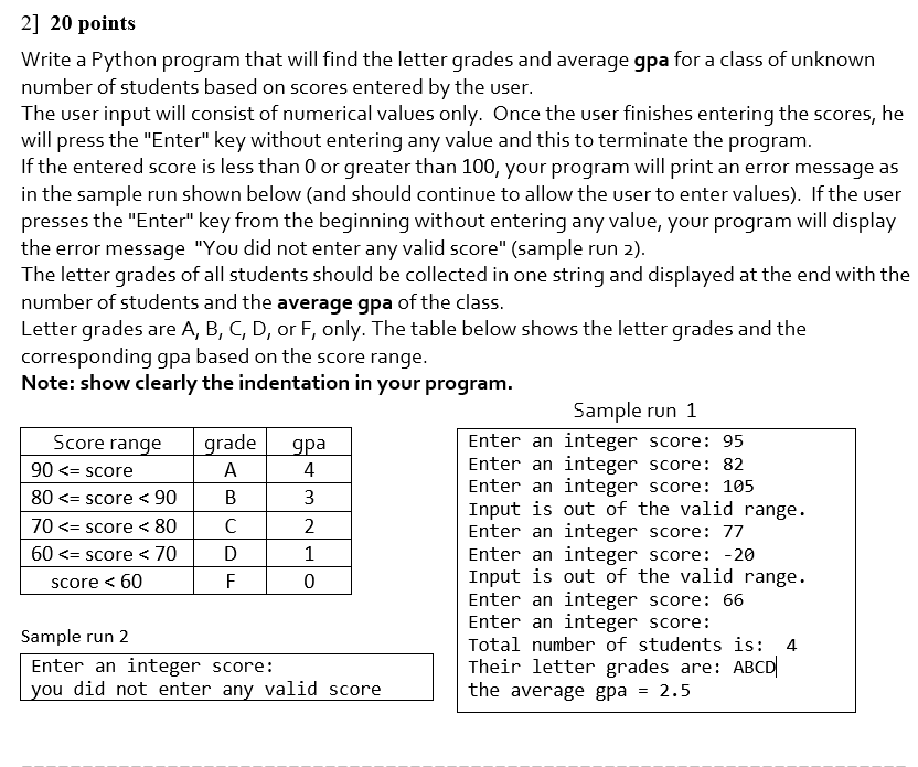 Solved 2] 20 points Write a Python program that will find | Chegg.com