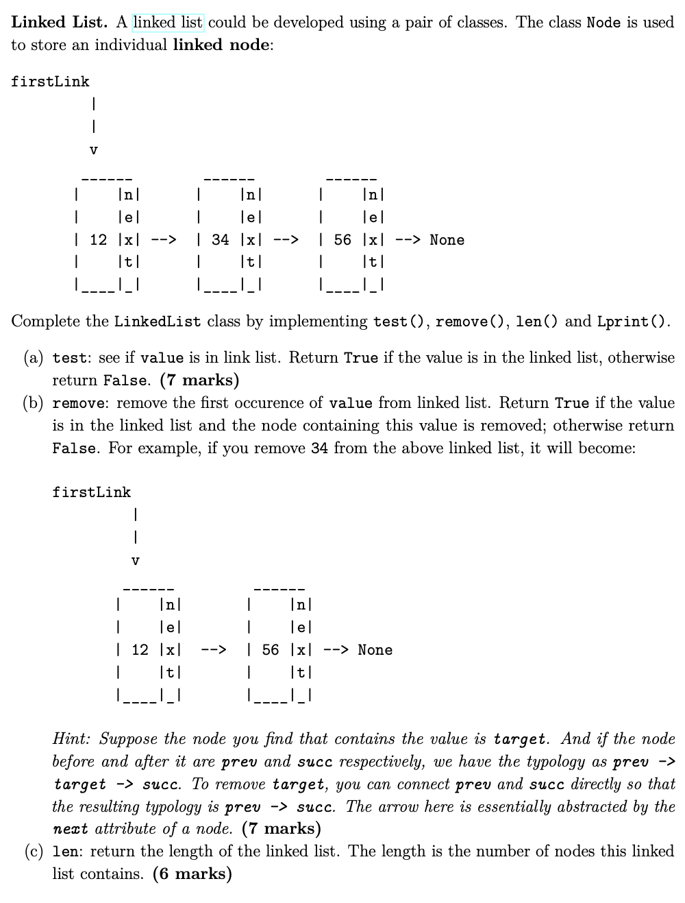 Solved Linked List. A linked list could be developed using a | Chegg.com