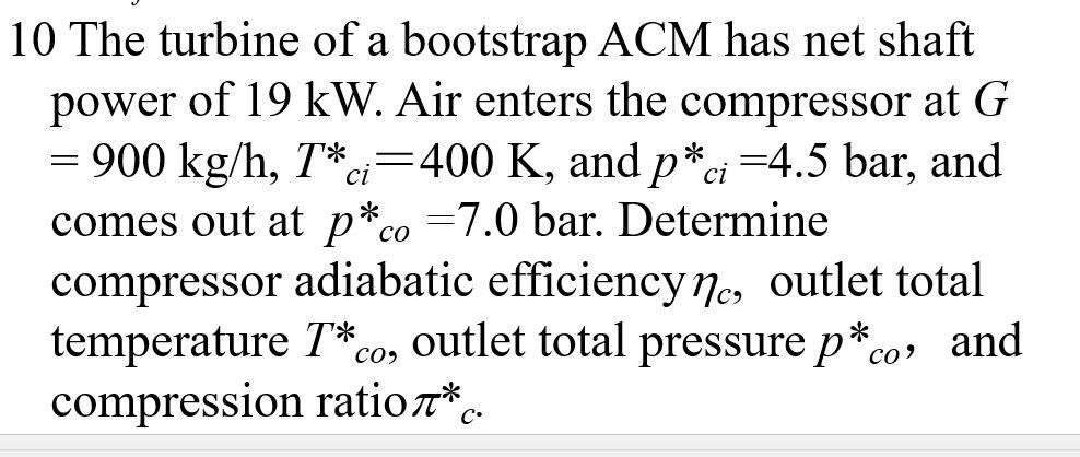 Total compression power and pressure ratio for adiabatic