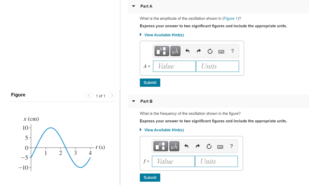 Solved Part A What is the amplitude of the oscillation shown | Chegg.com