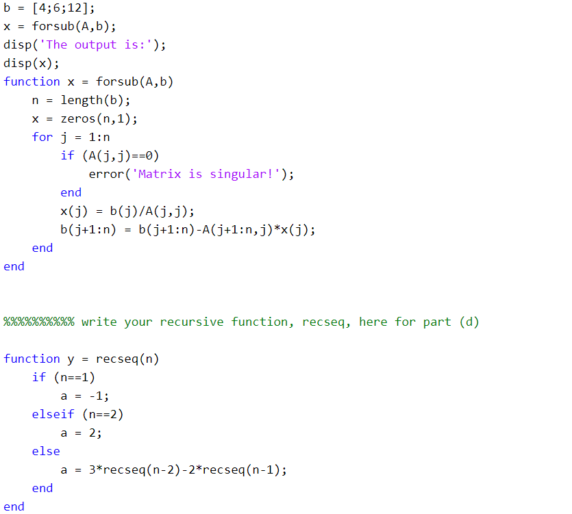 This if for MatLab. I have included the instructions | Chegg.com