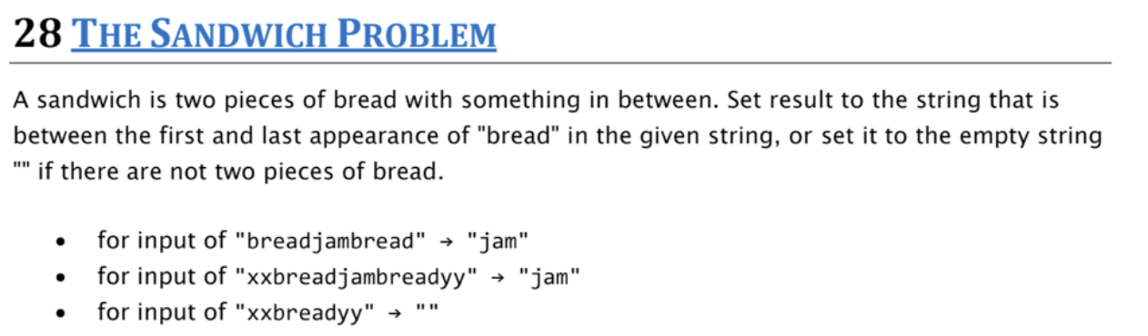 Solved A sandwich is two pieces of bread with something in | Chegg.com