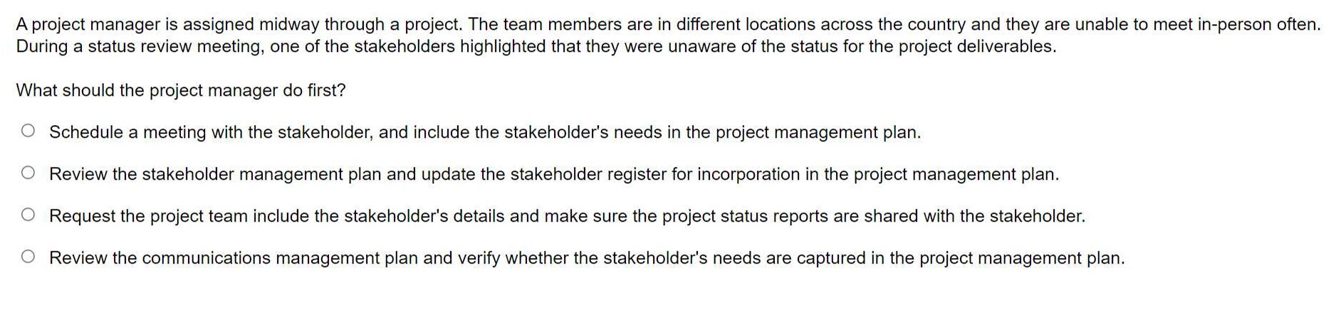 Solved A project manager is assigned midway through a | Chegg.com