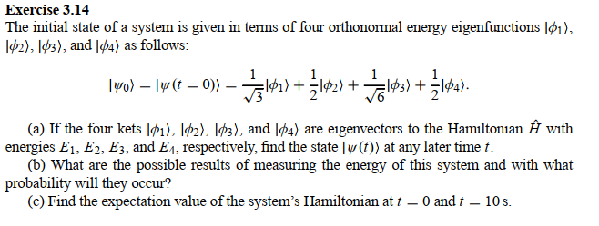Solved Exercise 3.14 The initial state of a system is given | Chegg.com