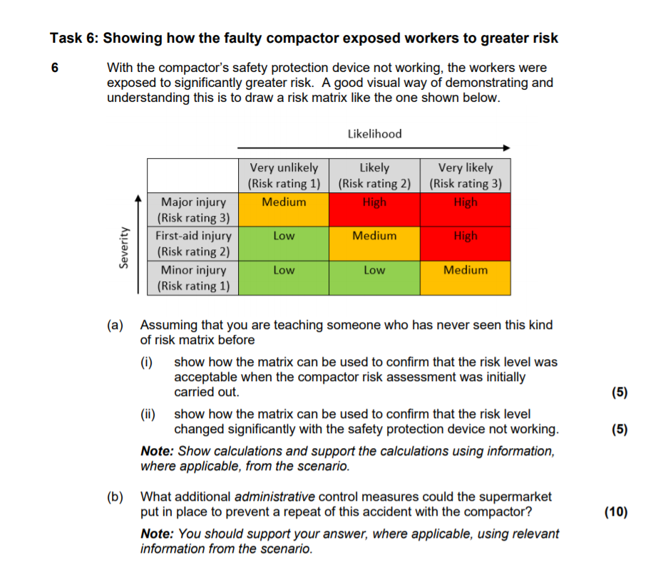 Solved Task 6 Showing how the faulty compactor exposed
