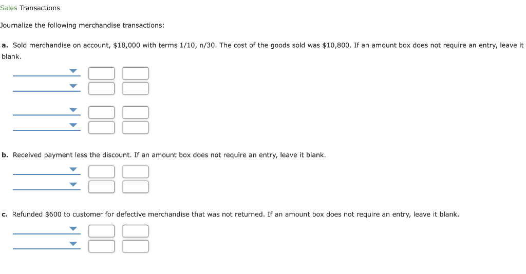 Solved Sales Transactions ournalize the following | Chegg.com