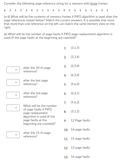 Solved Consider the following page reference string for a | Chegg.com