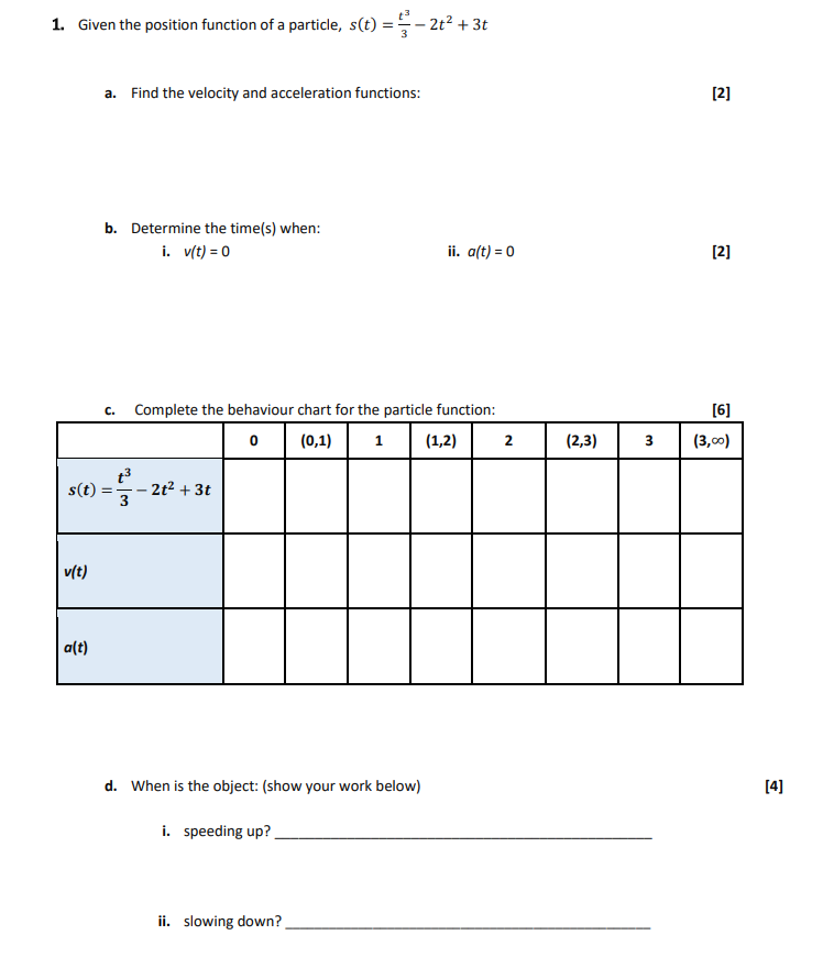 Given the position function of a particle, | Chegg.com