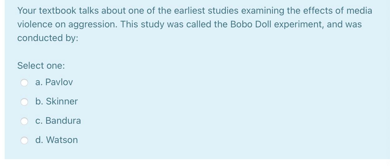 Solved Your textbook talks about one of the earliest studies | Chegg.com