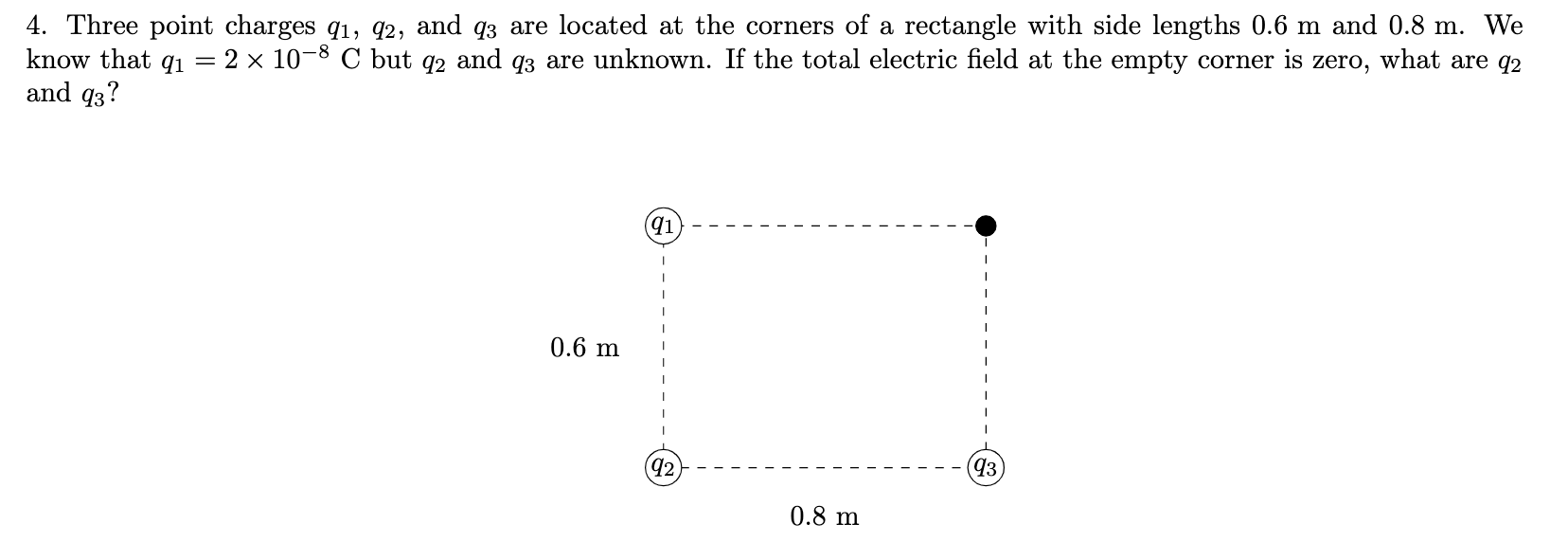 Solved Three Point Charges Q1 Q2 And Q3 Are Located At The 