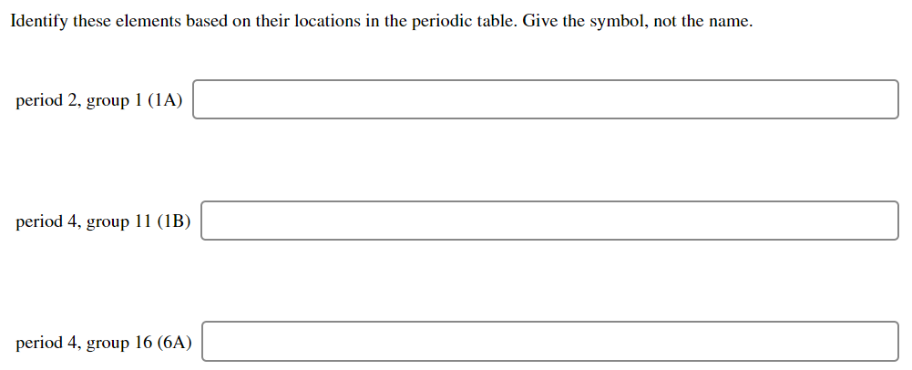 Solved Identify these elements based on their locations in | Chegg.com