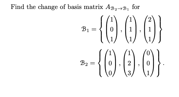 change of basis matrix