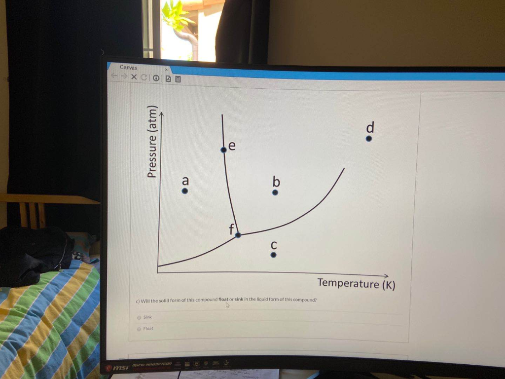 Solved Canvas → X CO 2 Pressure (atm) e а b Temperature (K) | Chegg.com