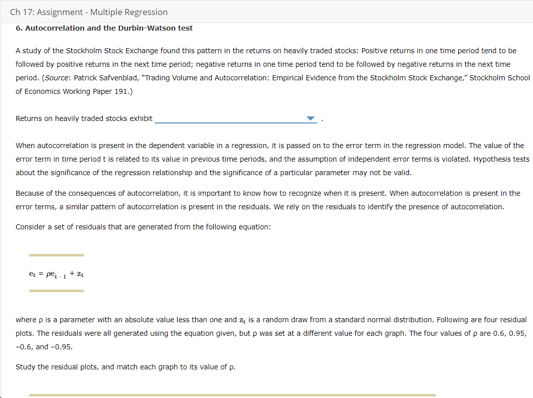 Ch 17: Assignment - Multiple Regression 6. | Chegg.com