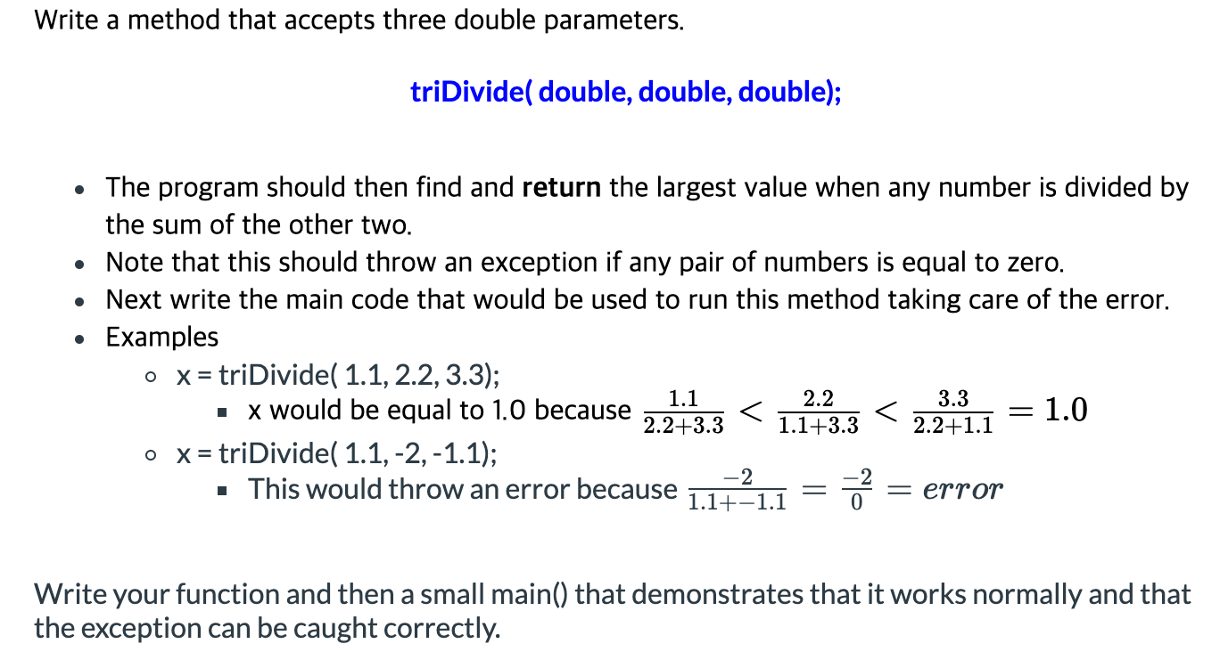 Solved Write a method that accepts three double parameters. | Chegg.com
