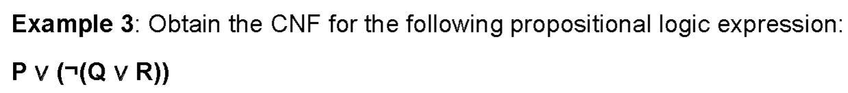 Solved Example 3: Obtain the CNF for the following | Chegg.com