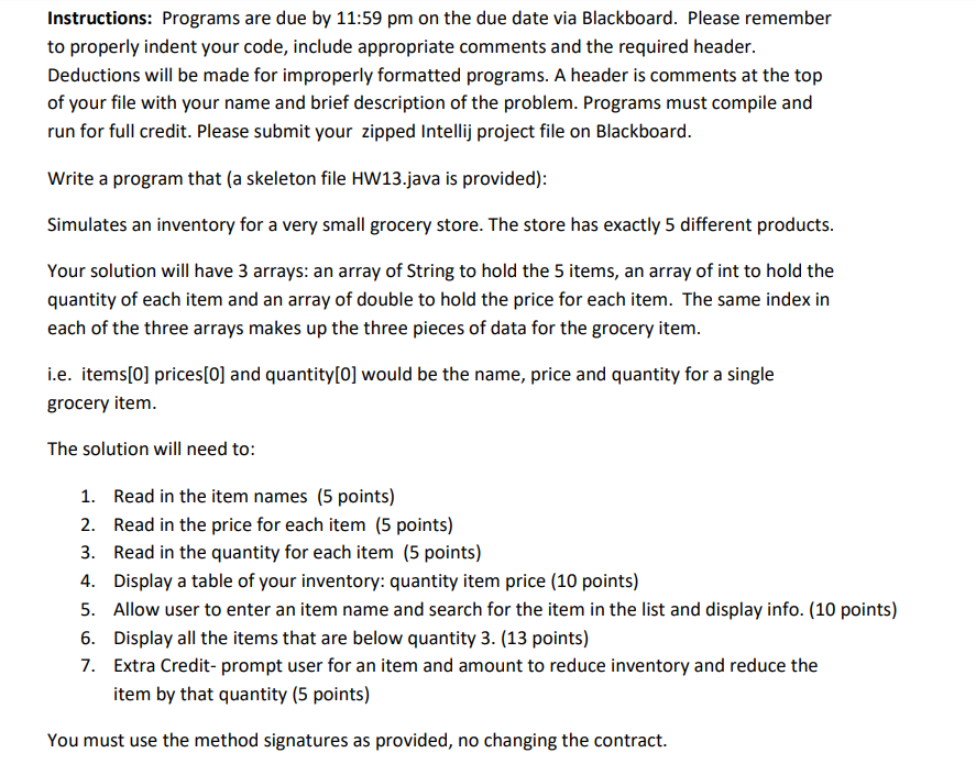 Solved Instructions: Programs are due by 11:59 pm on the due | Chegg.com