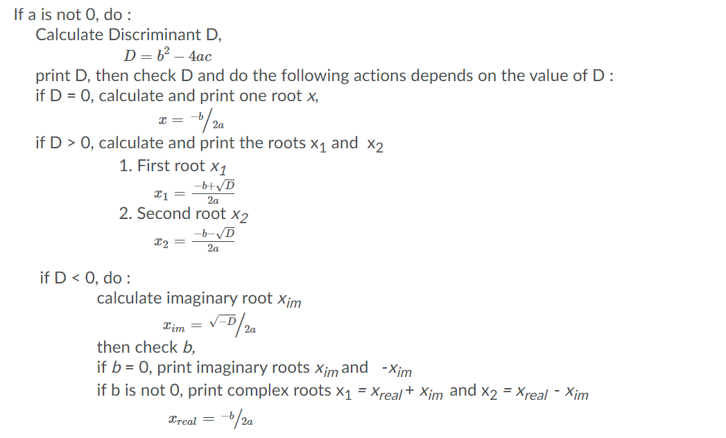 Solved To create a C program that calculate discriminant of