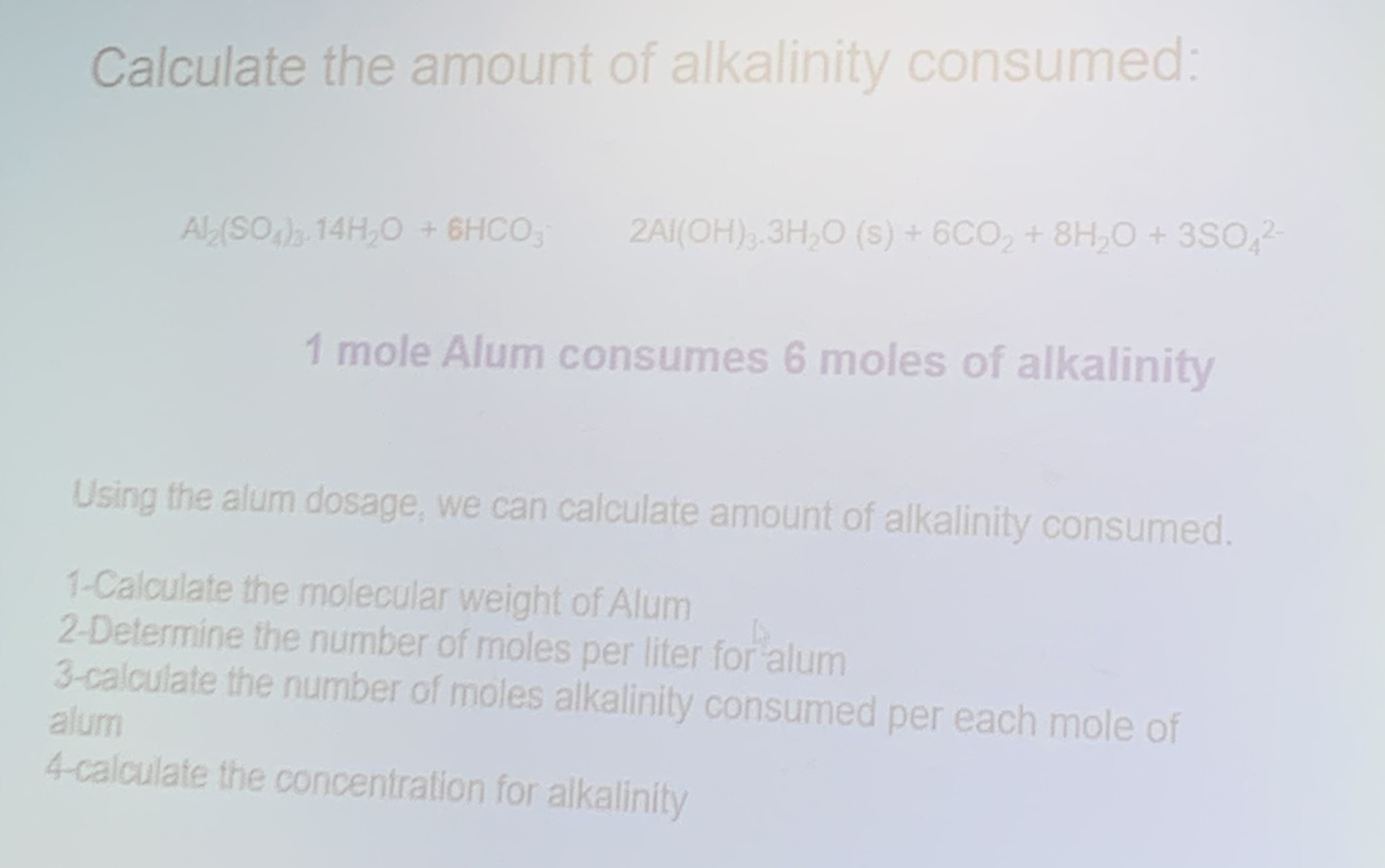 Calculate the amount of alkalinity consumed: | Chegg.com