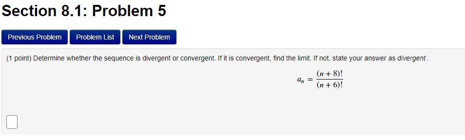Solved Section 8.1: Problem 5 Previous Problem Problem List | Chegg.com