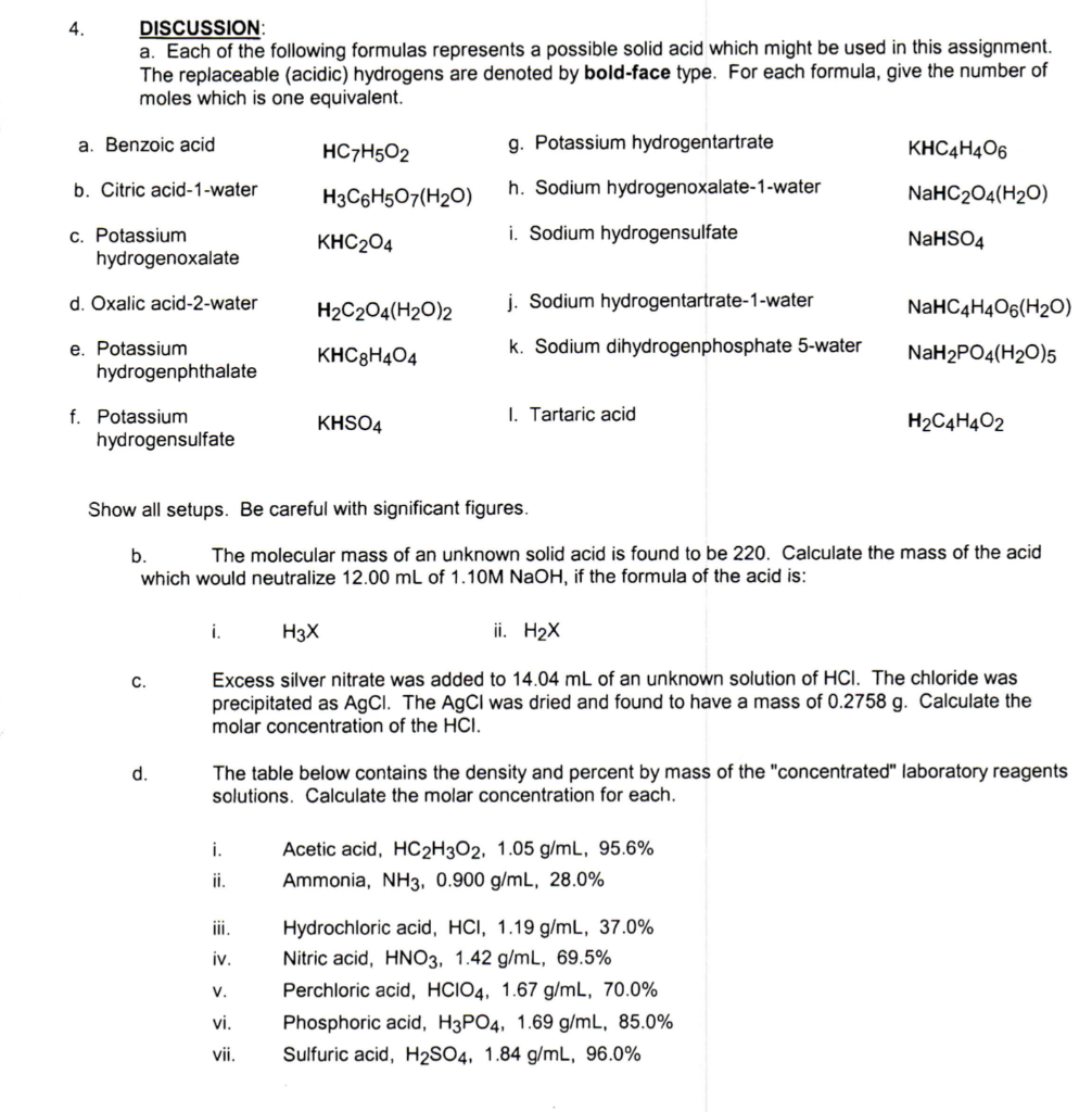 Solved 4. DISCUSSION a. Each of the following formulas | Chegg.com