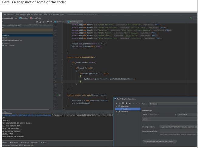Create a Novel class with private instance variables, | Chegg.com