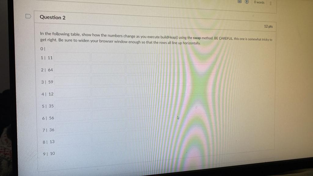 In The Following Table Show How The Numbers Change Chegg