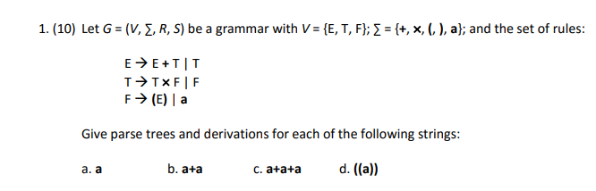 Solved Let G V R S Be A Grammar With V E T Chegg Com