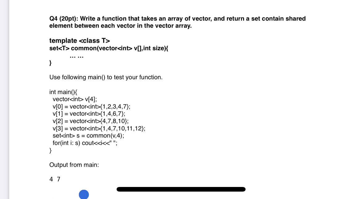 Solved Q4 (20pt): Write a function that takes an array of | Chegg.com