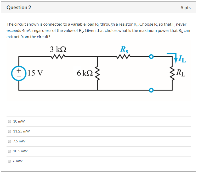 Solved Question 2 5 Pts The Circuit Shown Is Connected To A | Chegg.com