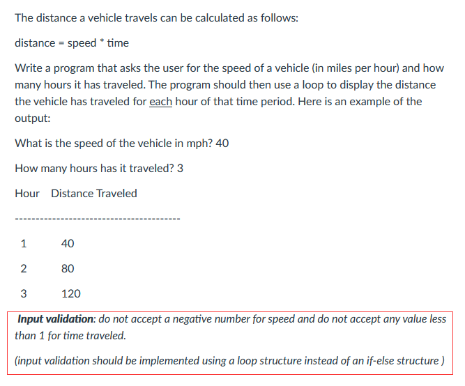 Solved The distance a vehicle travels can be calculated as | Chegg.com