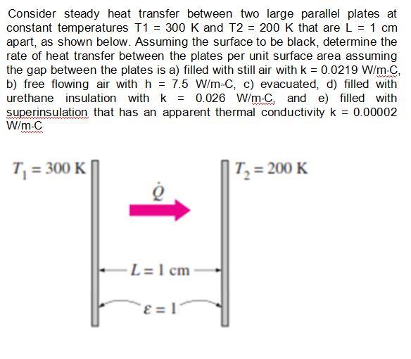 Solved Consider steady heat transfer between two large | Chegg.com