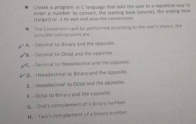 Solved - Create a program in C language that asks the user | Chegg.com