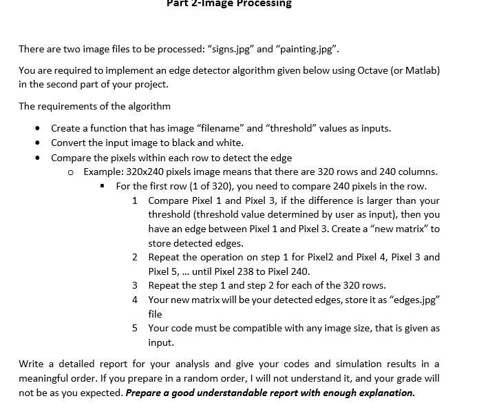 Part 2-Image Processing There are two image files to | Chegg.com