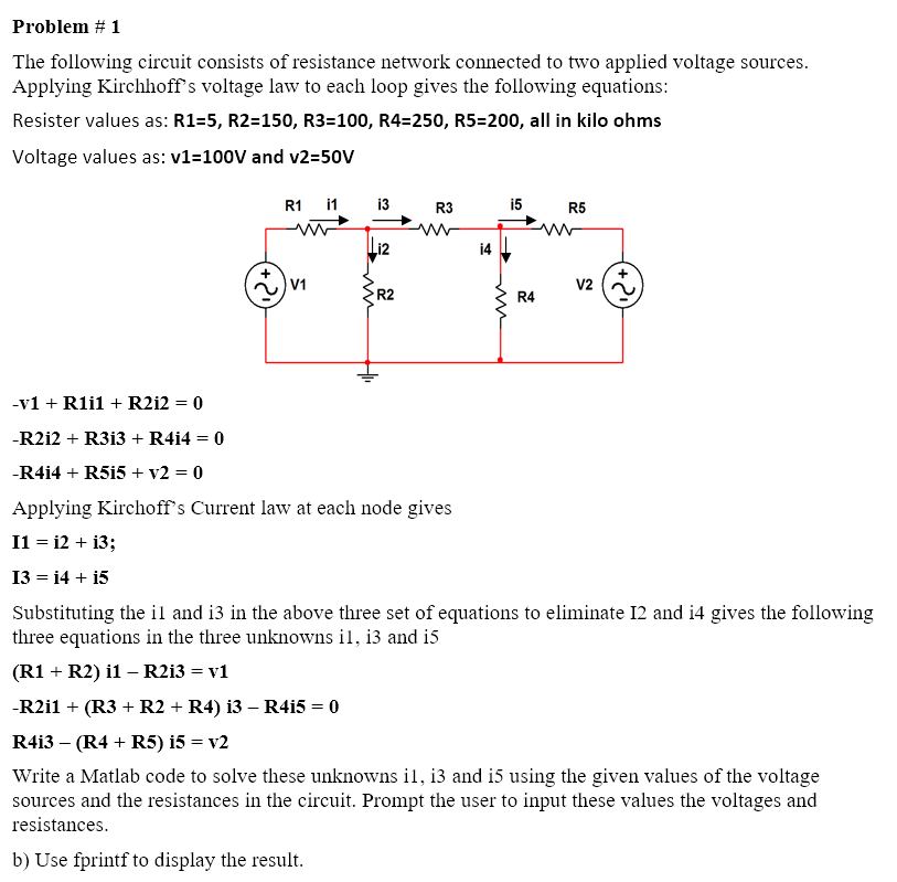 Solved Problem 1 The following circuit consists of
